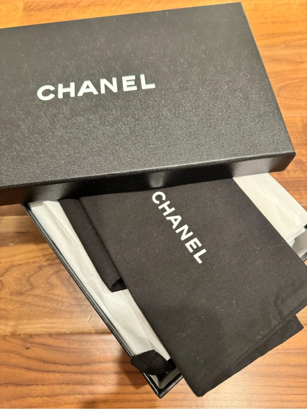Chanel 2023 Printed Denim Blue White CC Logo Bow Tie Ballet Ballerina Flat
